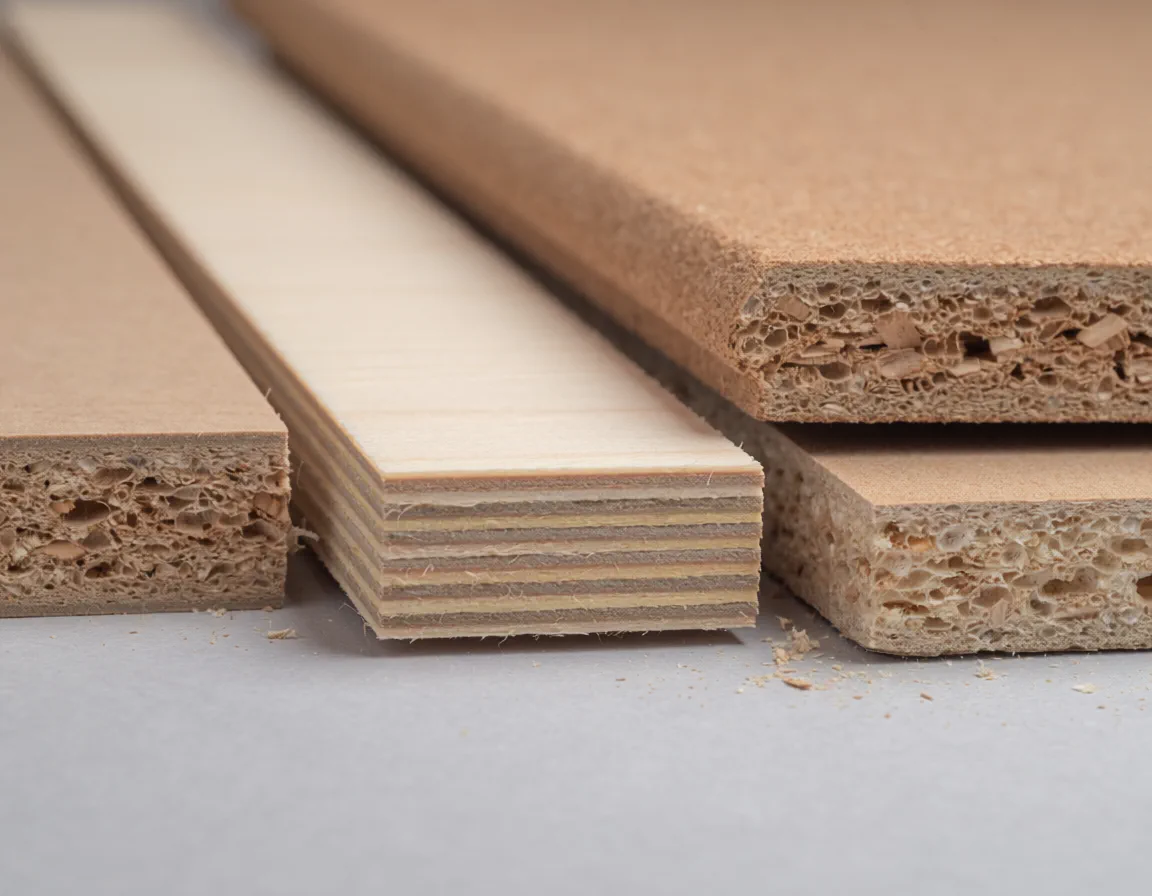Cross-section of plywood cabinet construction