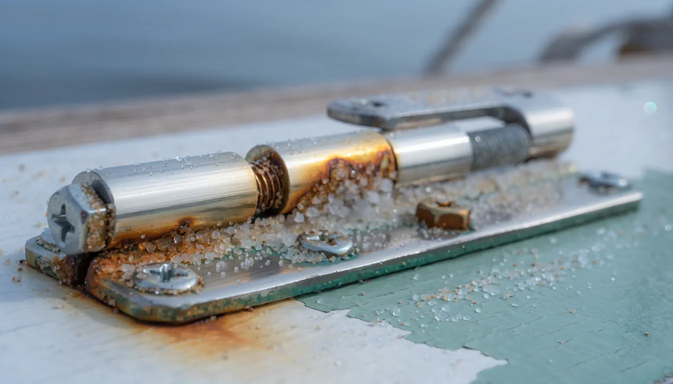 Marine-grade cabinet hardware on a coastal Florida vanity